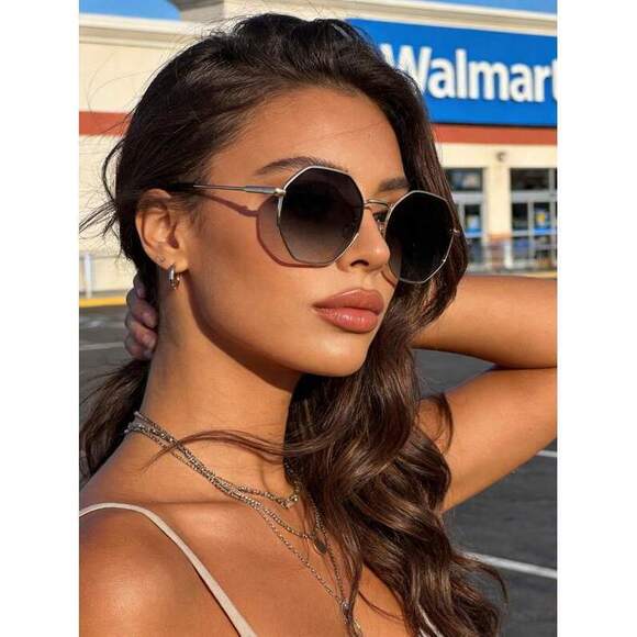 Gradient Lens Copper Geometric Glasses, Vaca main image 5